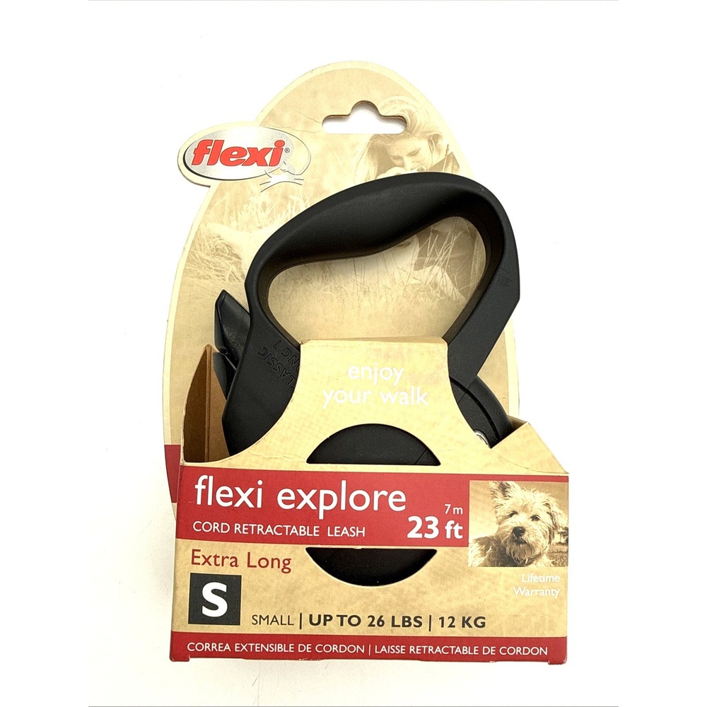 Flexi Explore Cord Retractable Leash 23 ft for small Dogs up to 26 lbs